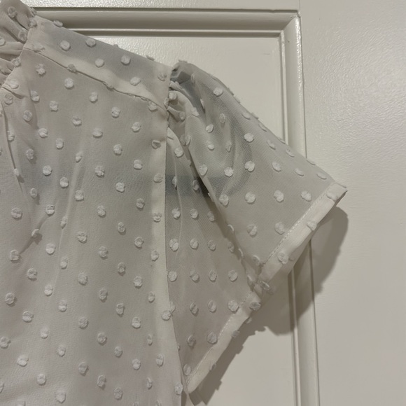 JCrew short sleeve blouse with ruffle and texture details - Picture 3 of 4